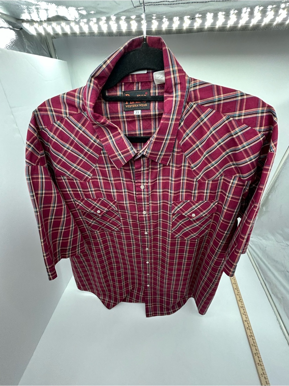 Plains Men's Red Plaid Pearl Button-Up Shirt size 3X